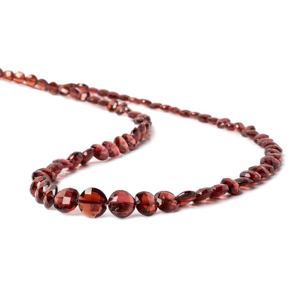 6-8mm Mozambique Garnet Faceted Coin Beads 15.5 inch 58 pieces