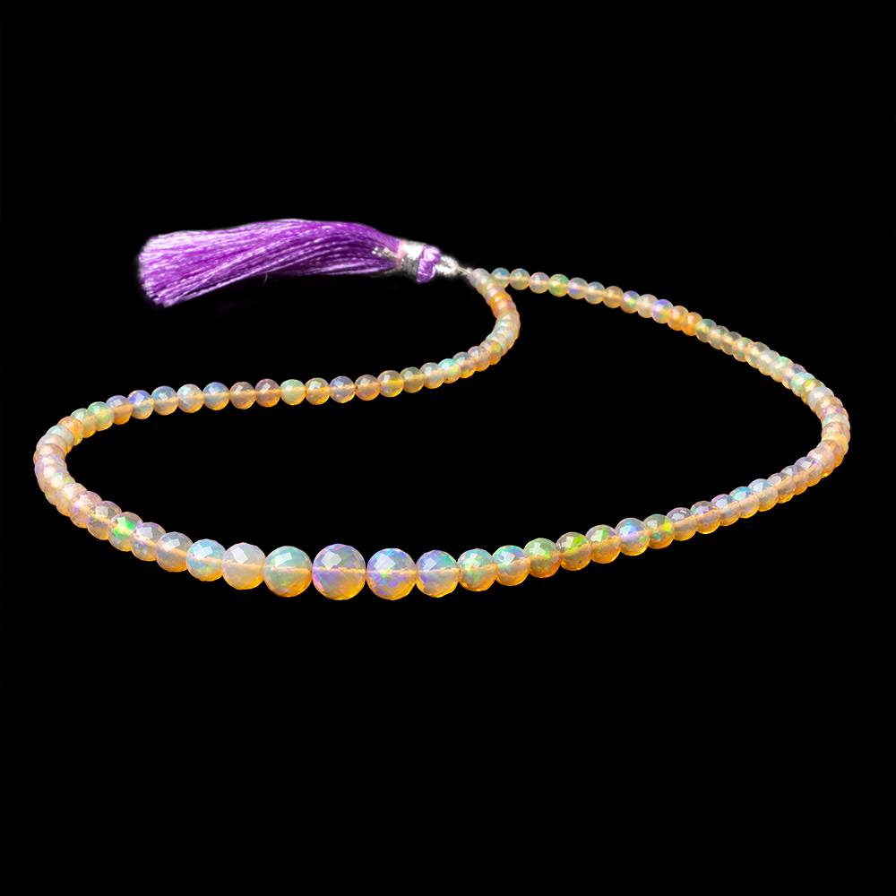 4-8mm Golden Ethiopian Opal Faceted Rounds 18 inch 94 Beads AAA