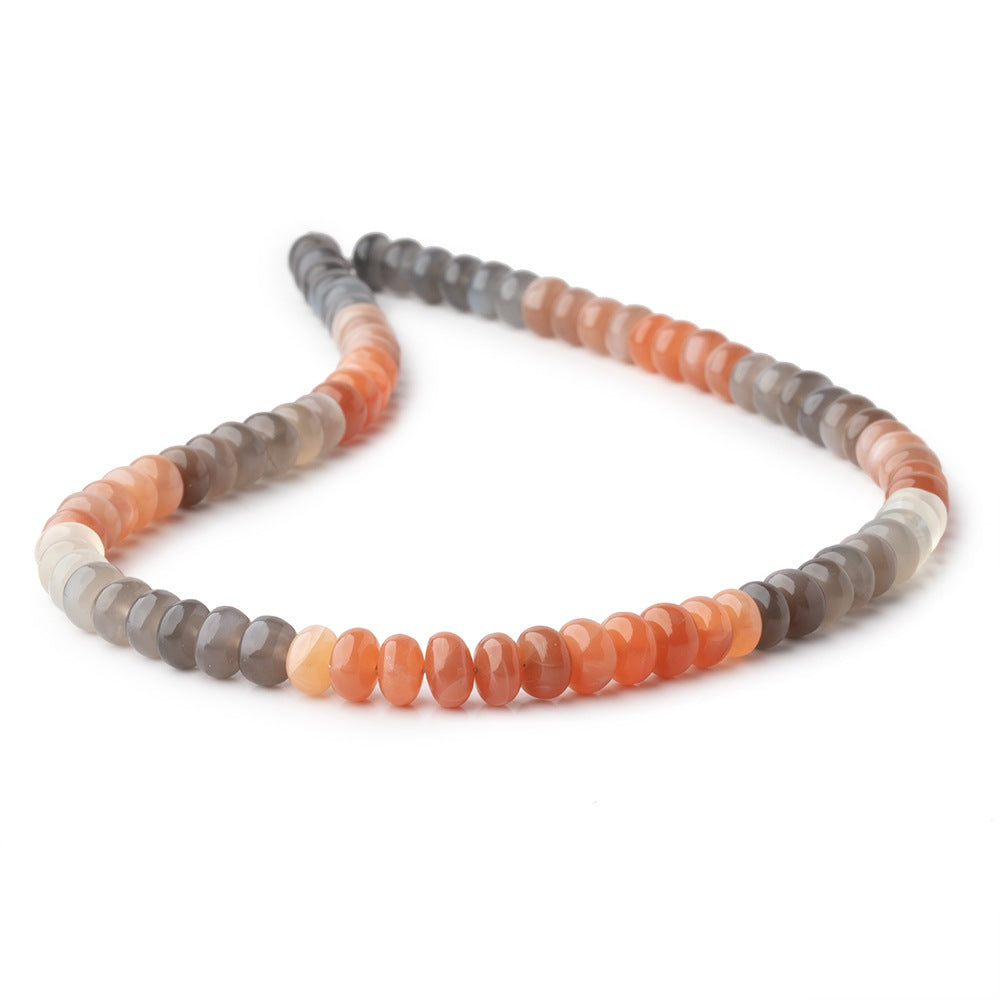 7.5-8mm Multi Color Moonstone Plain Rondelle Beads 16 inch 80 pieces