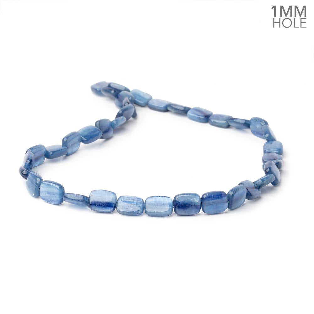 11x9mm Ceylon Blue Kyanite Plain Rectangles 16 inch 37 Beads 1mm Hole