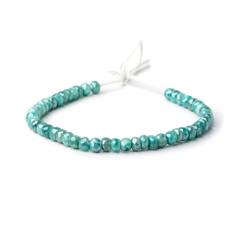 6mm Mystic Green Moonstone 2mm Large Hole Faceted Rondelles 8 inch 48 Beads