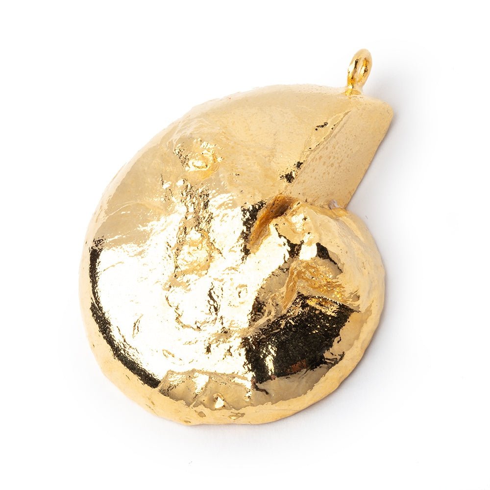 41.5x35mm Gold Leafed Ammonite Fossil Pendant 1 focal piece