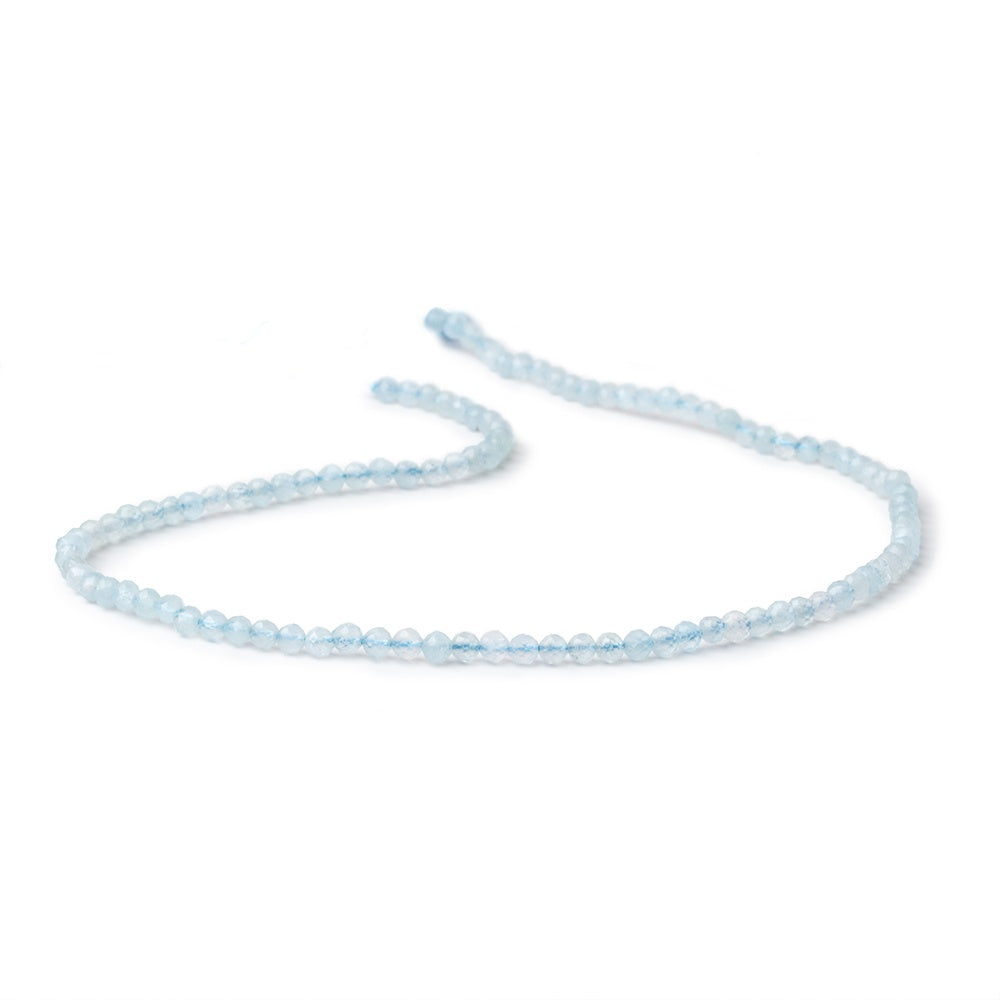3mm Milky Aquamarine Micro Faceted Round Beads 12.5 inch 102 pieces