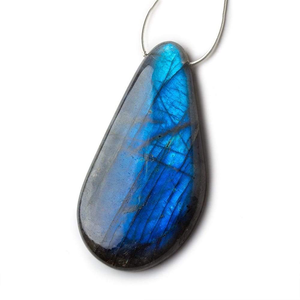 43x21x7mm Neon Blue Labradorite fancy shape focal bead 1 piece