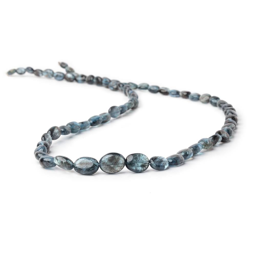 4.5-10mm Moss Aquamarine Plain Oval Beads 18 inch 68 pieces