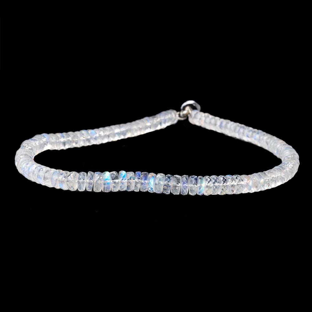4.5-6mm Rainbow Moonstone Faceted Heishi Beads 10 inch 110 pieces AAA