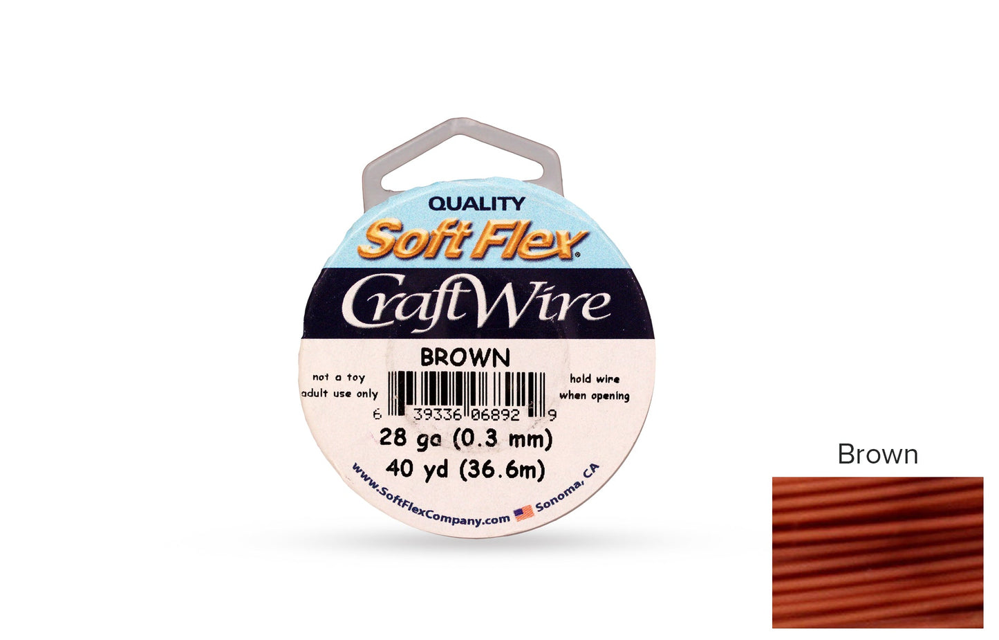Craft Wire Soft Flex 28 Gauge Brown - 1spool