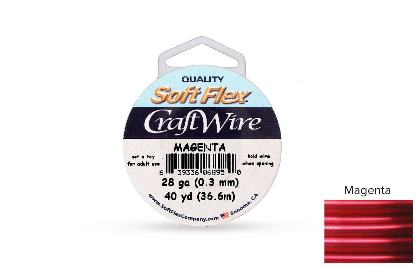 Craft Wire Soft Flex 28 Gauge Magenta - 1spool
