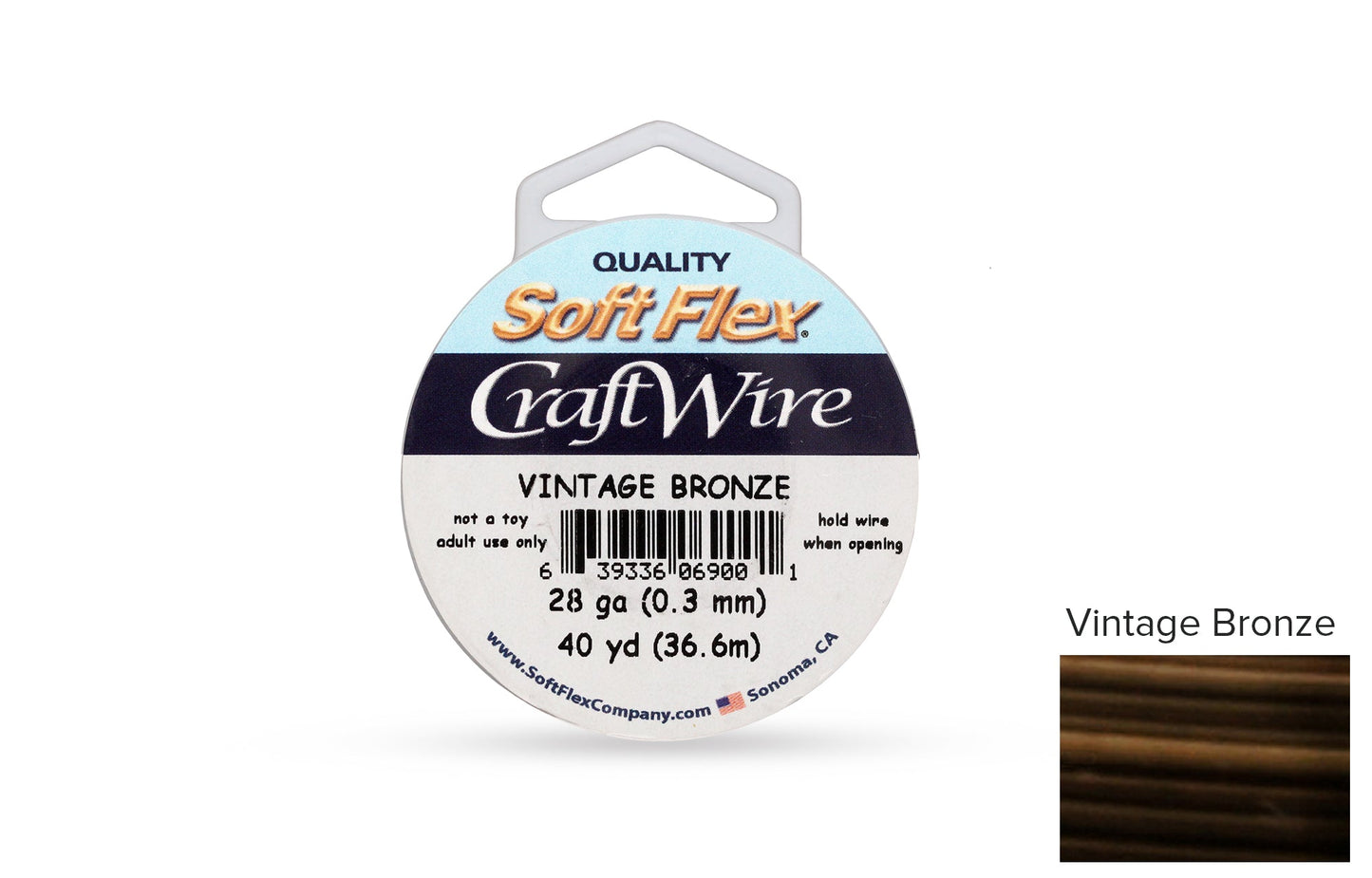 Craft Wire Soft Flex 28 Gauge Vintage Bronze - 1 spool