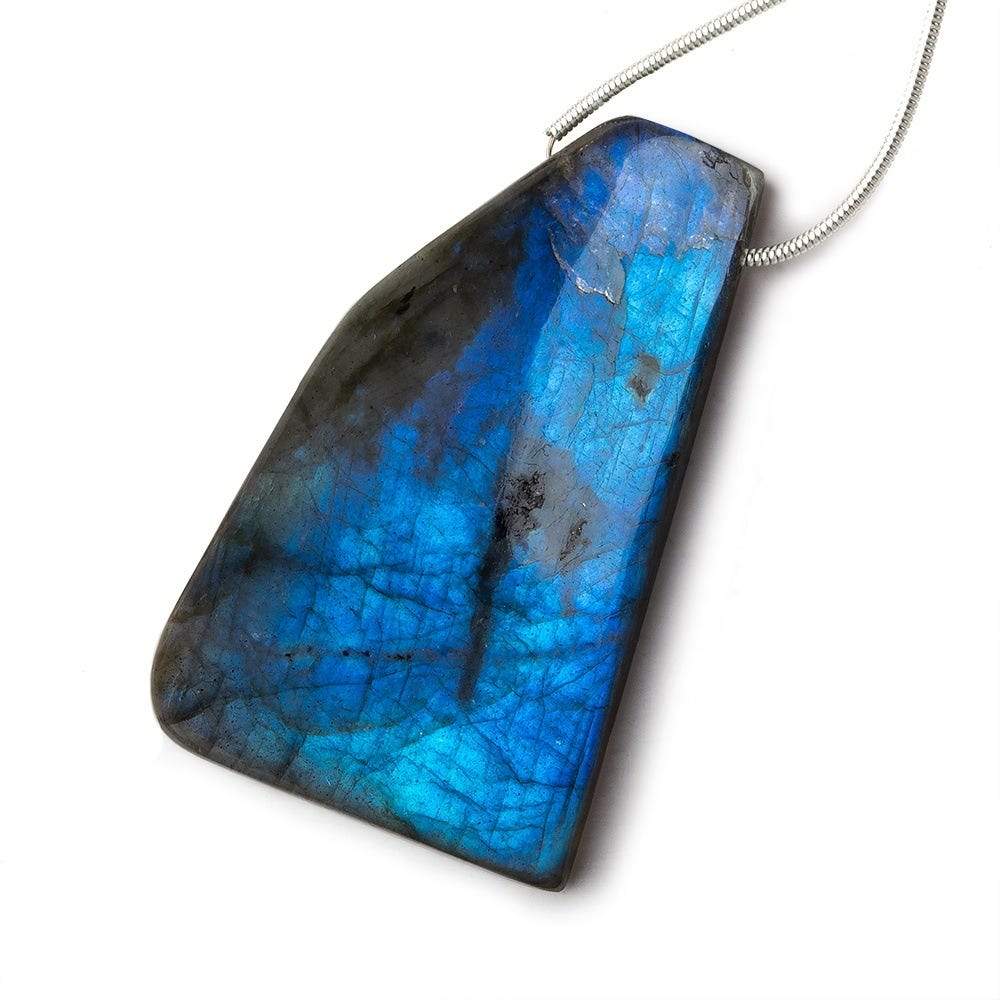 46x28x7mm Neon Blue Labradorite fancy shape focal bead 1 piece