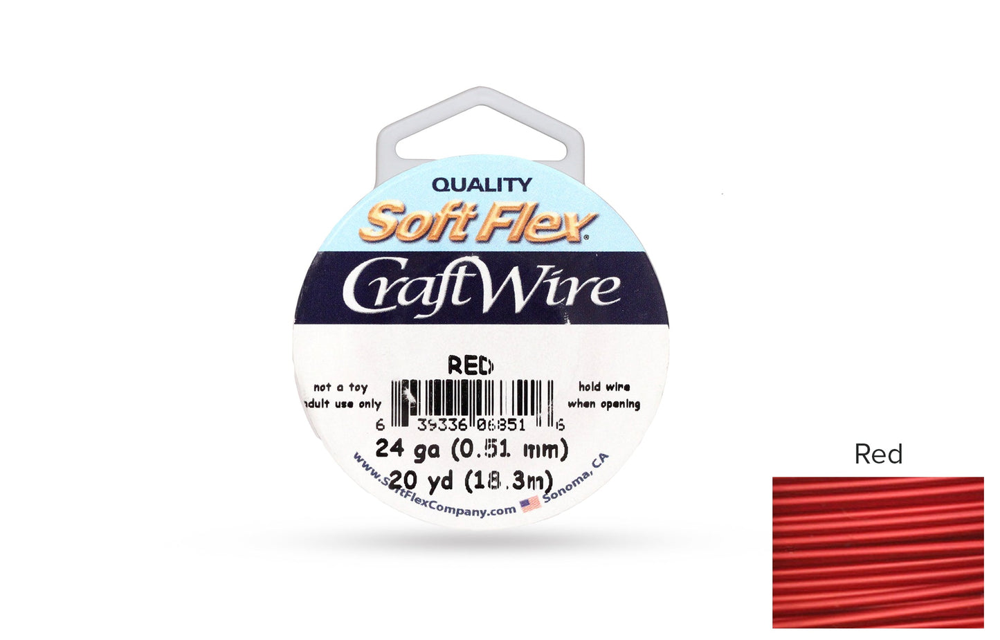 Craft Wire Soft Flex 24 Gauge Red - 1 spool