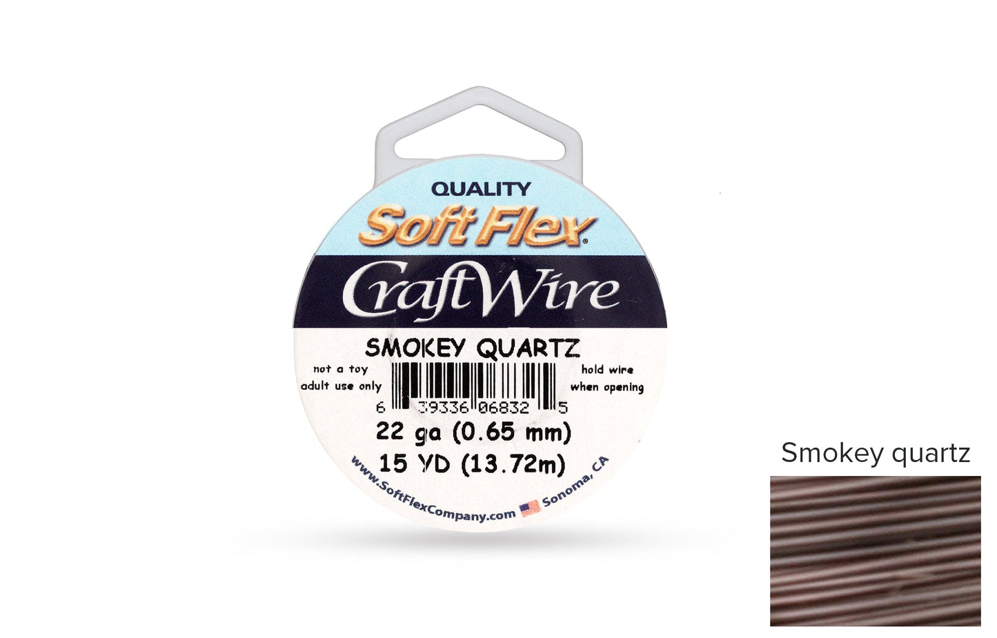 Craft Wire Soft Flex 22 Gauge Smokey Quartz - 1 spool