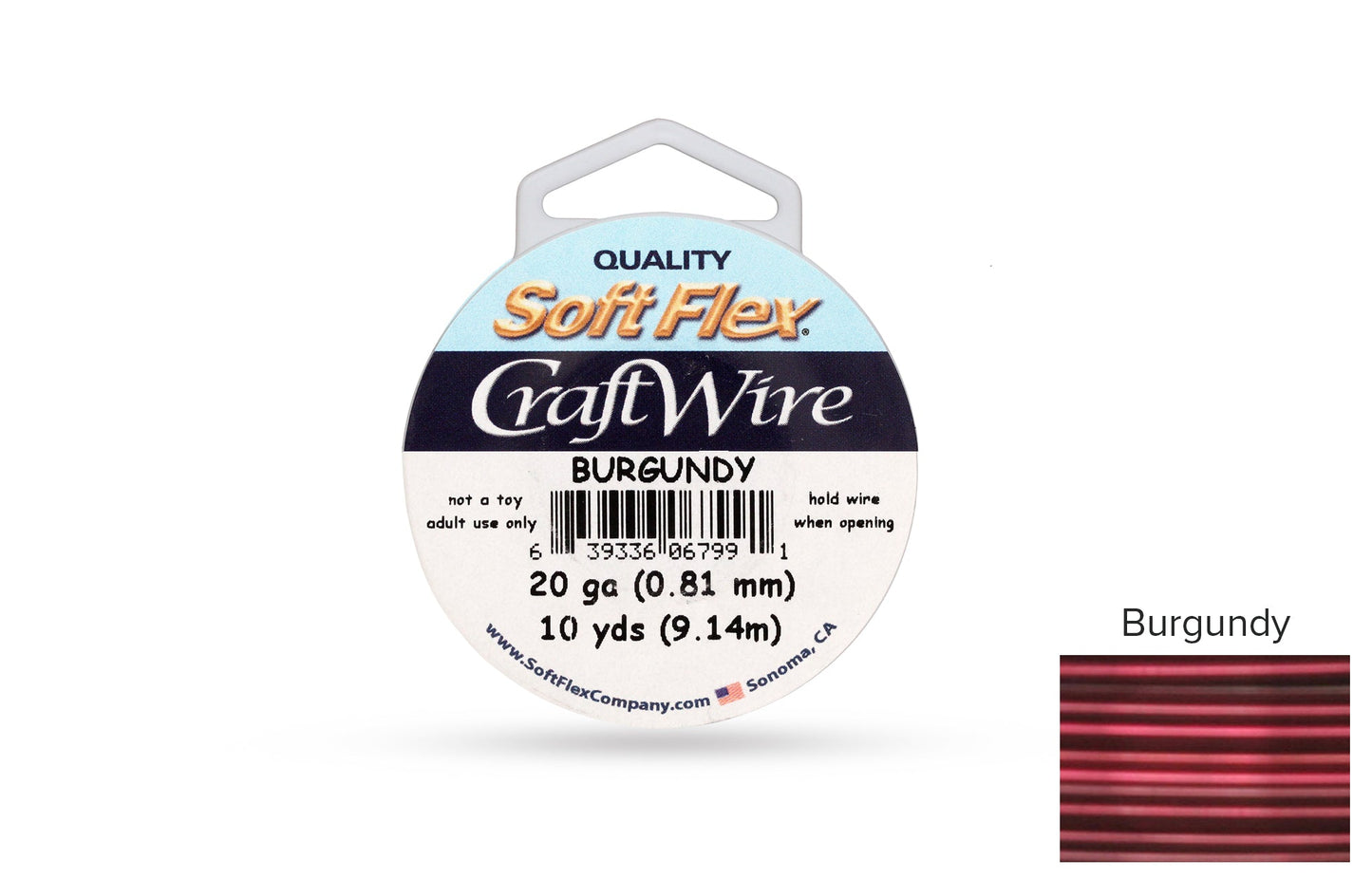 Craft Wire Soft Flex 20 Gauge Burgundy - 1spool