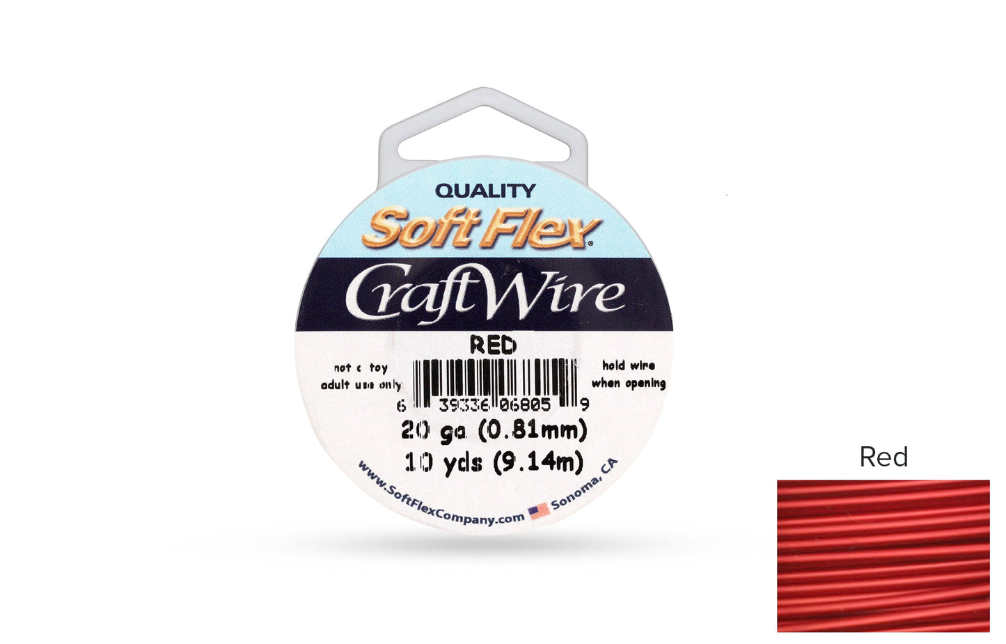 Craft Wire Soft Flex 20 Gauge Red - 1 spool