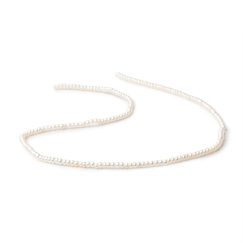 2.5mm Creamy White Off Round Freshwater Pearls 15.5 inch 190 BeadsAAA