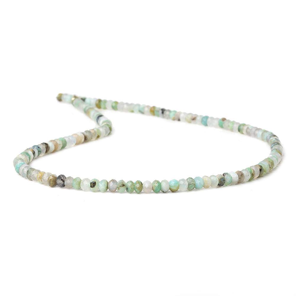 4mm Blue Peruvian Opal micro faceted rondelle beads 16 inch 143 pieces AA