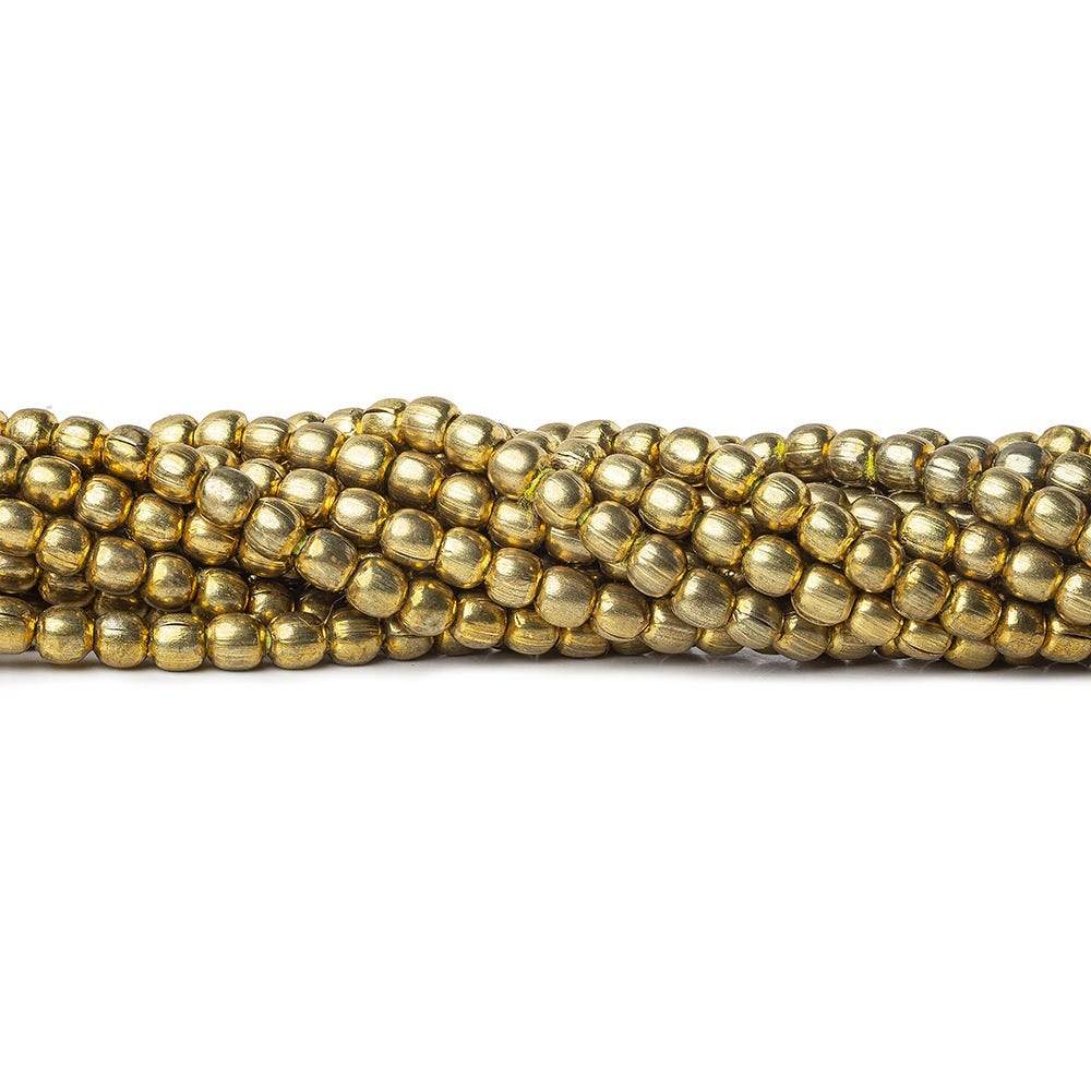 4mm Brass Plain Round Beads 48 beads 8 inch