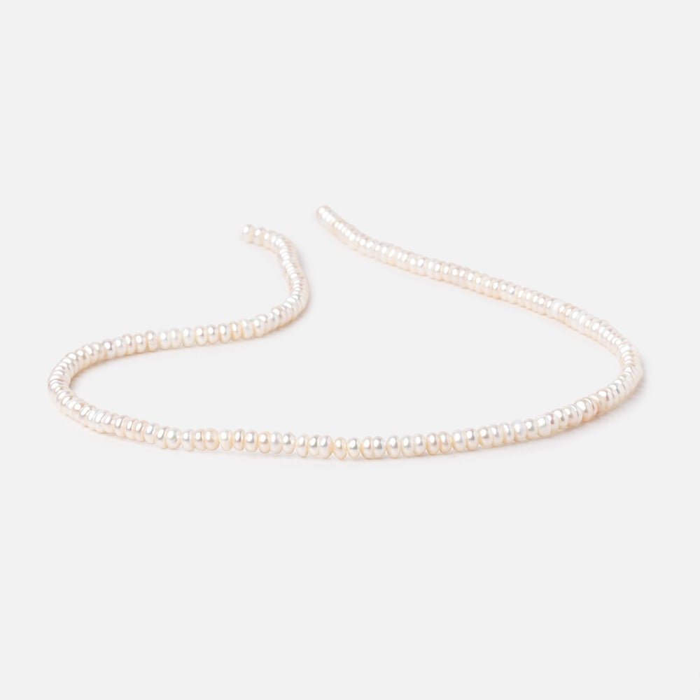 4mm Cream Center Drilled Button Freshwater Pearls 15 inch 140 pieces AA