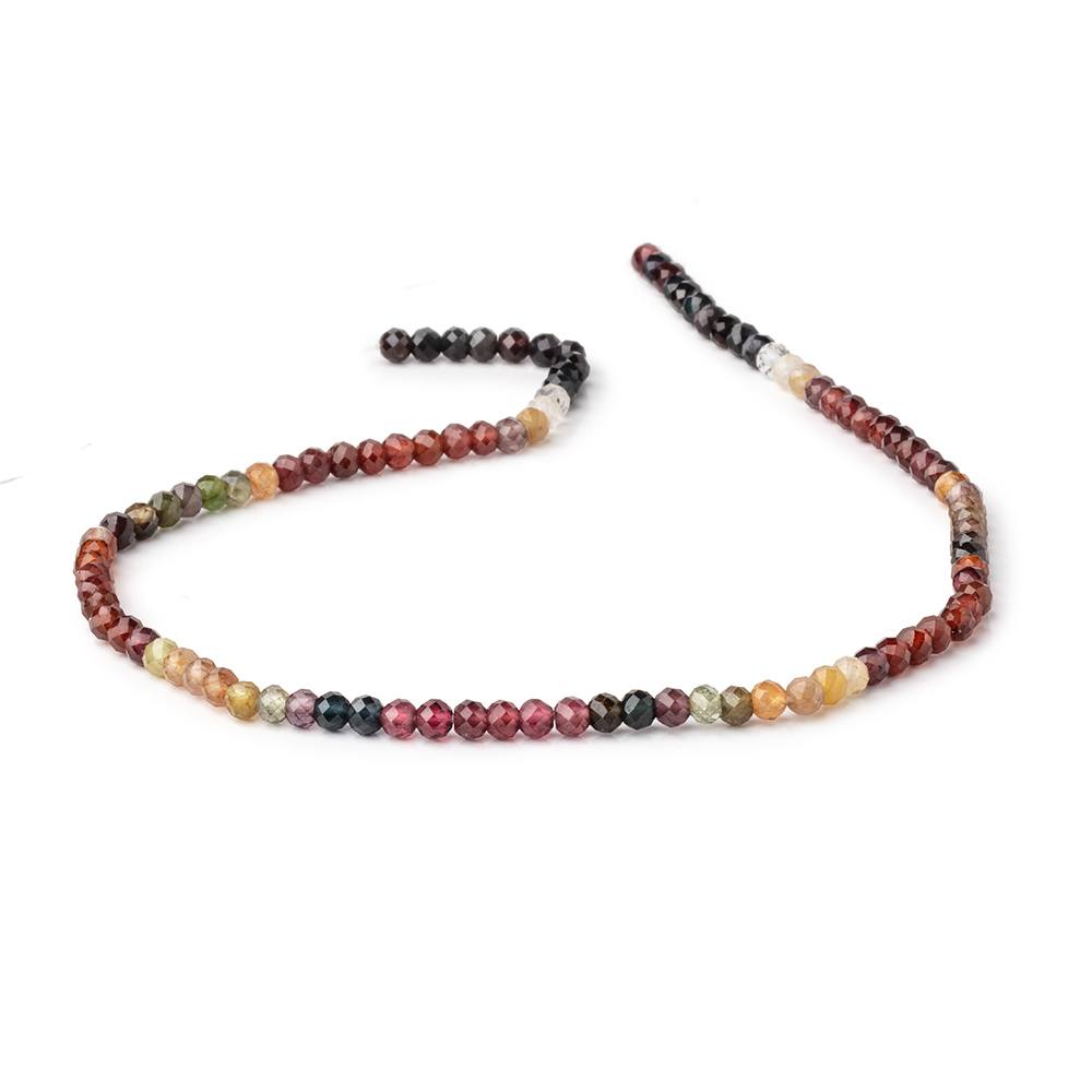 4mm Multi Color Spinel Micro Faceted Rondelle Beads 12.5 inch 98 pieces