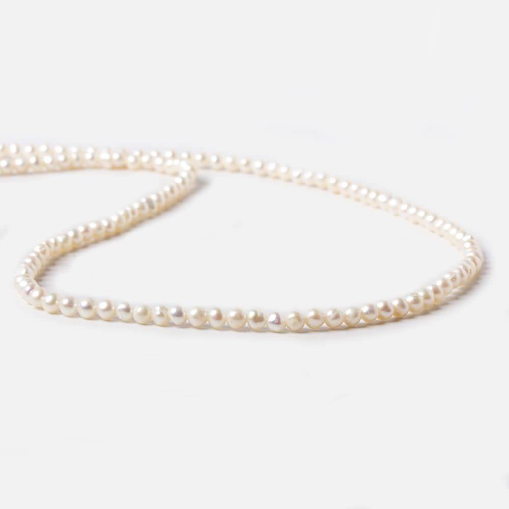 4mm Off White side drilled Baroque Freshwater Pearls 16 inch 122 pieces