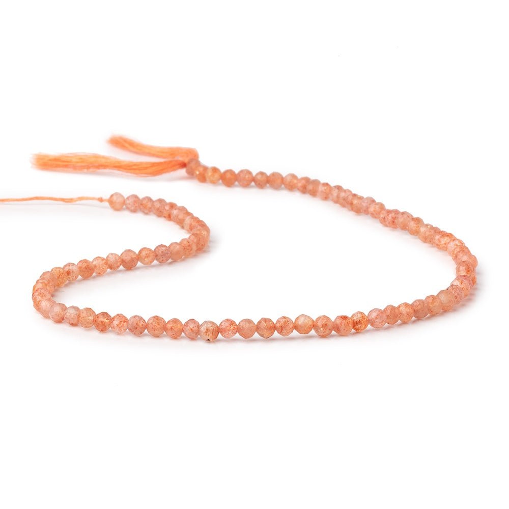 4mm Sunstone Micro Faceted Round Beads 12.5 inch 86 pieces