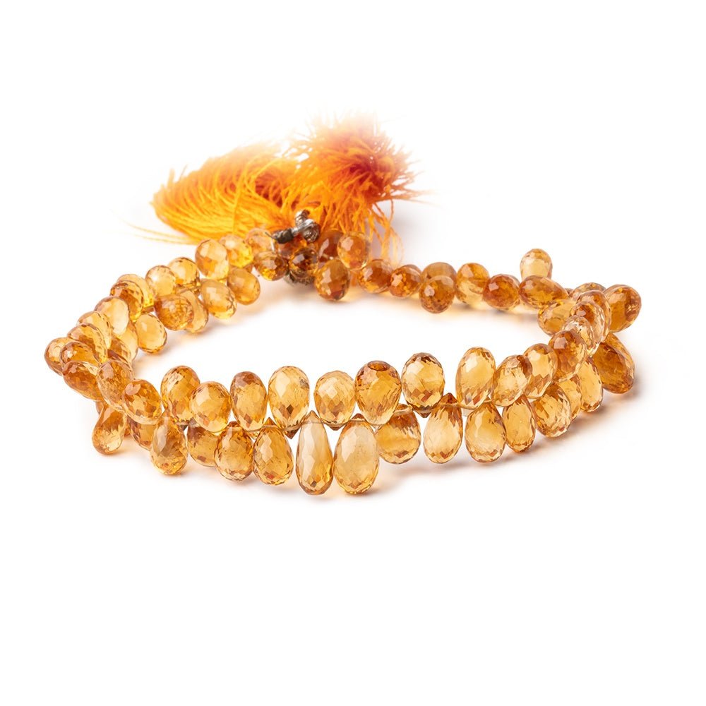 4x3-10x6mm Madeira Citrine Faceted Tear Drop Beads 8 inch 82 pieces