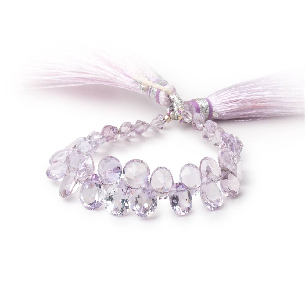 4x3-8x6mm Pink Amethyst Faceted Pear and Oval 4.5 inch 42 Beads AAA