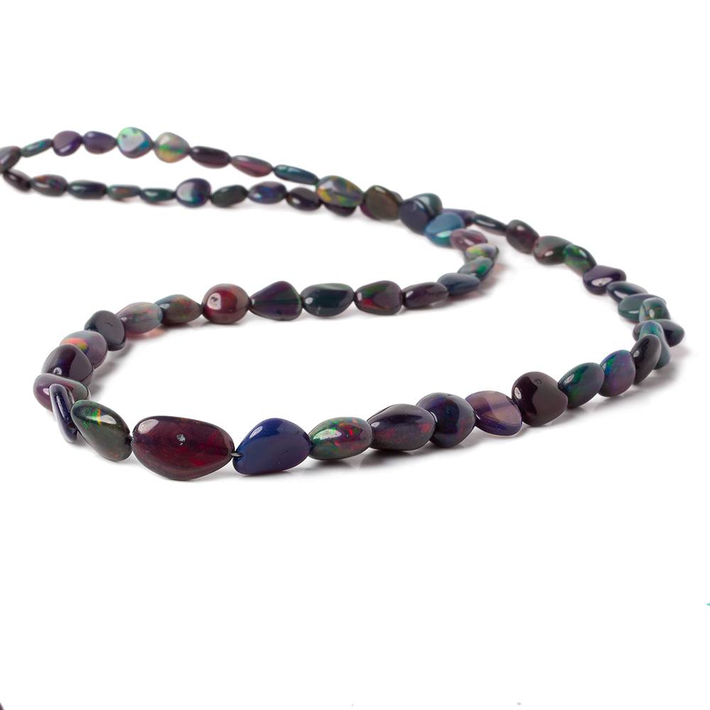 4x4-13x9mm Black Ethiopian Opal Plain Nugget beads 17 inches 60 pieces AA
