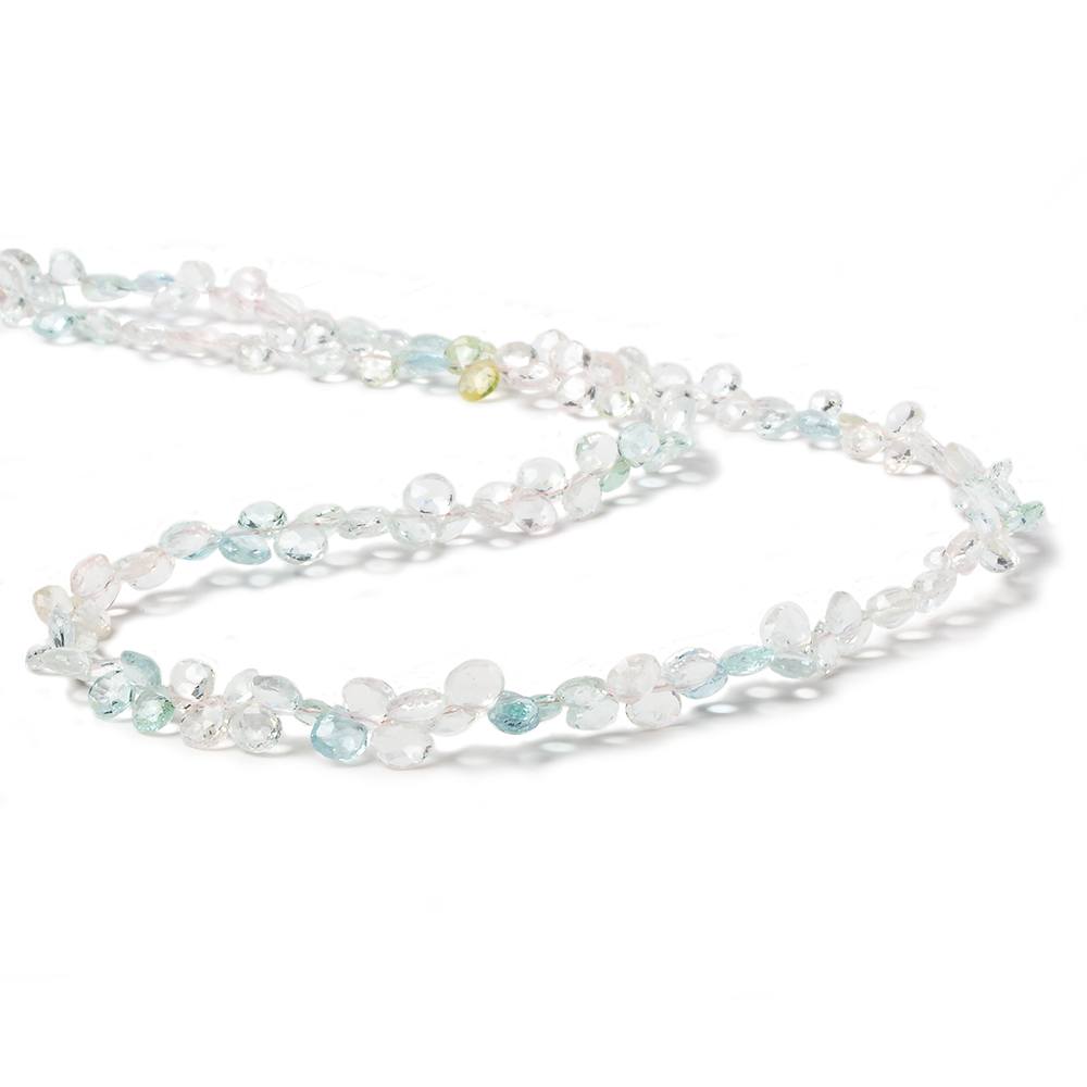 4x4-5x5mm White & Blue Beryl faceted heart beads 16 inch 160 pieces A