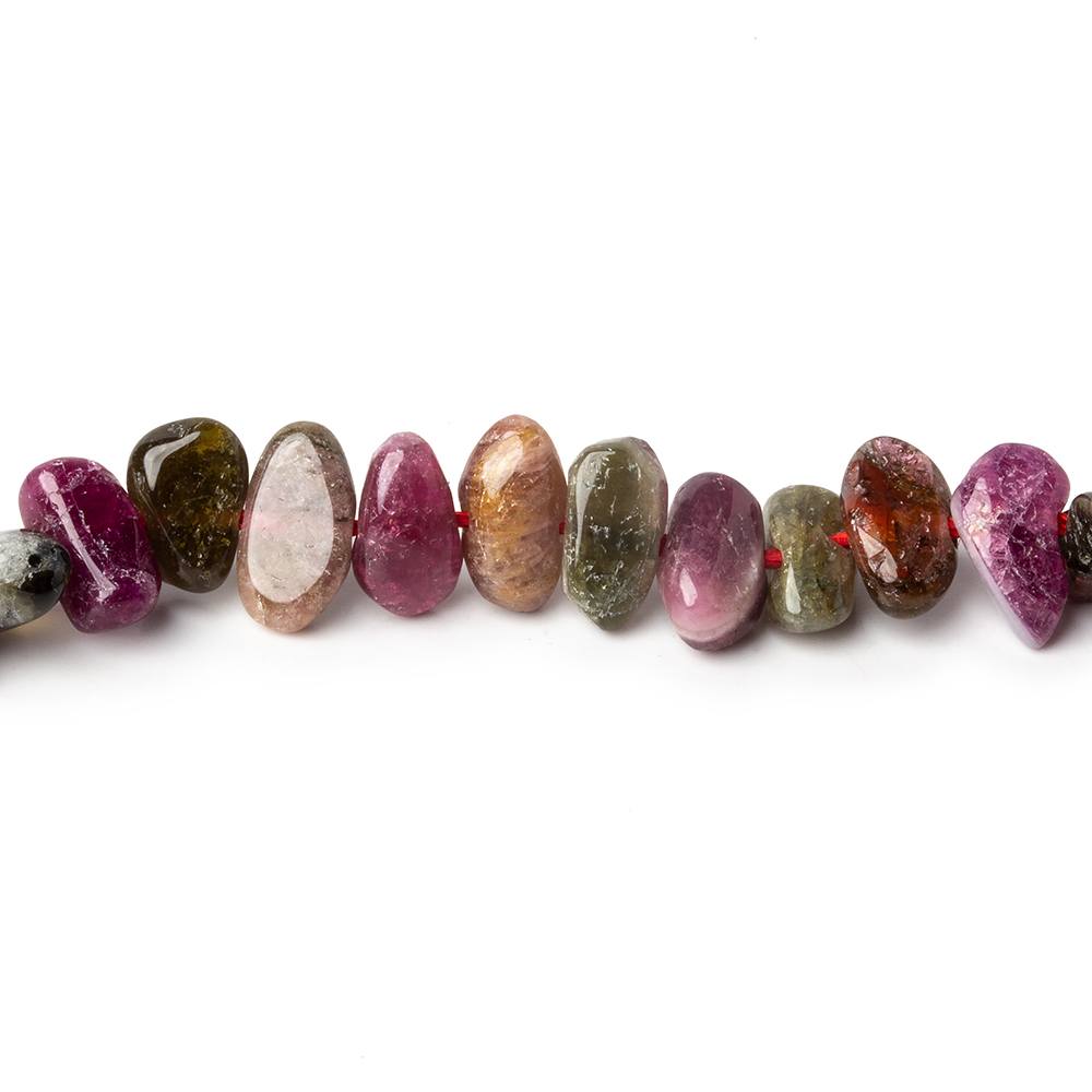 4x5-8x5mm Multi Color Tourmlaine plain nuggets 16 inch 91 beads