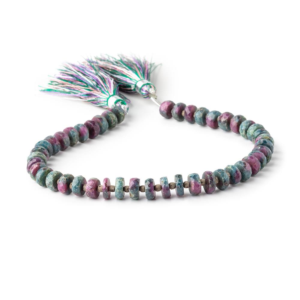 5-6mm Ruby in Kyanite Faceted Heishi Beads 8 inch 45 pieces