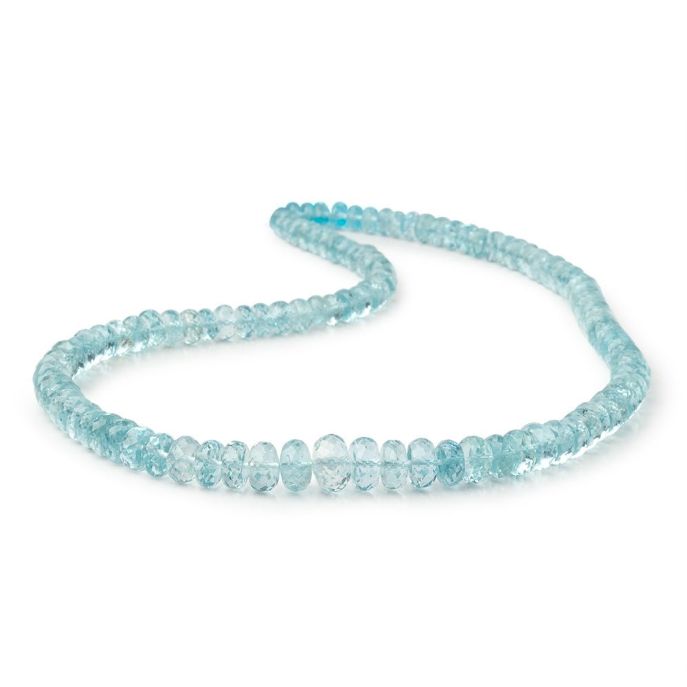 5-9mm Aquamarine Faceted Rondelle 16 inch 113 pieces AAA