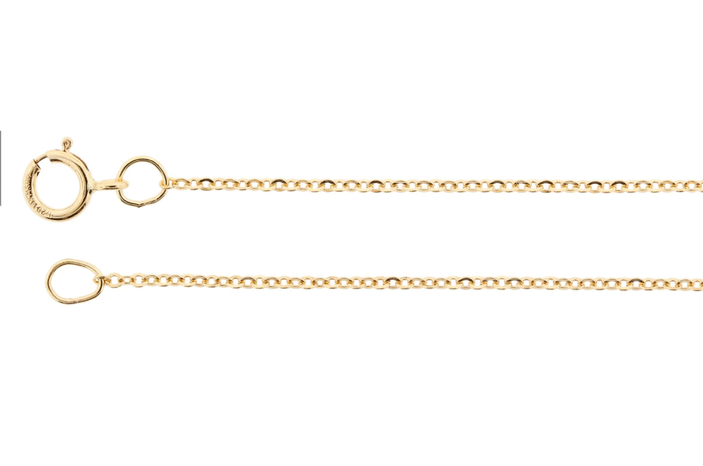 14Kt Gold Filled 1.3x1mm Flat Cable Chain 24" with Spring Ring Clasp - 1 Piece