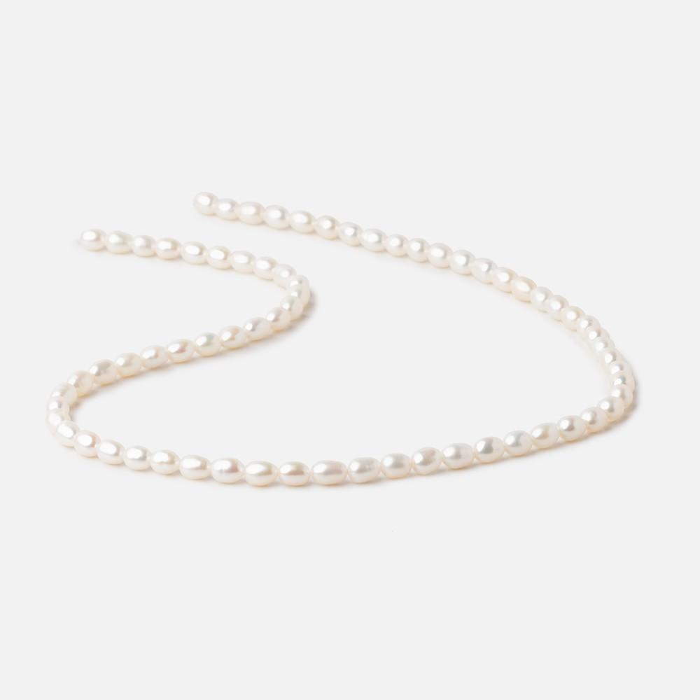 5.5x4mm Off White Oval Freshwater Pearl Beads 15.5 inch 69 pieces