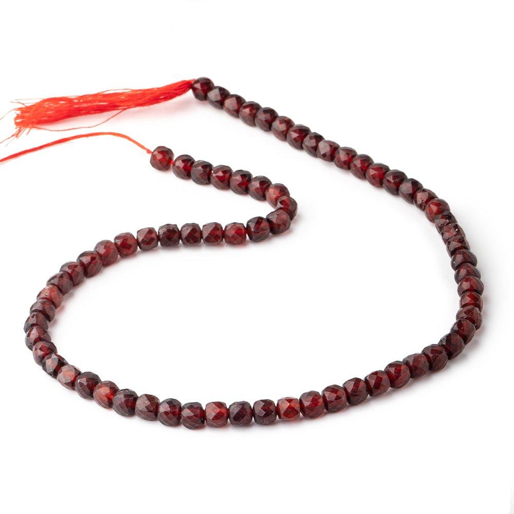 5mm Garnet Micro Faceted Cube Beads 12 inch 70 pieces