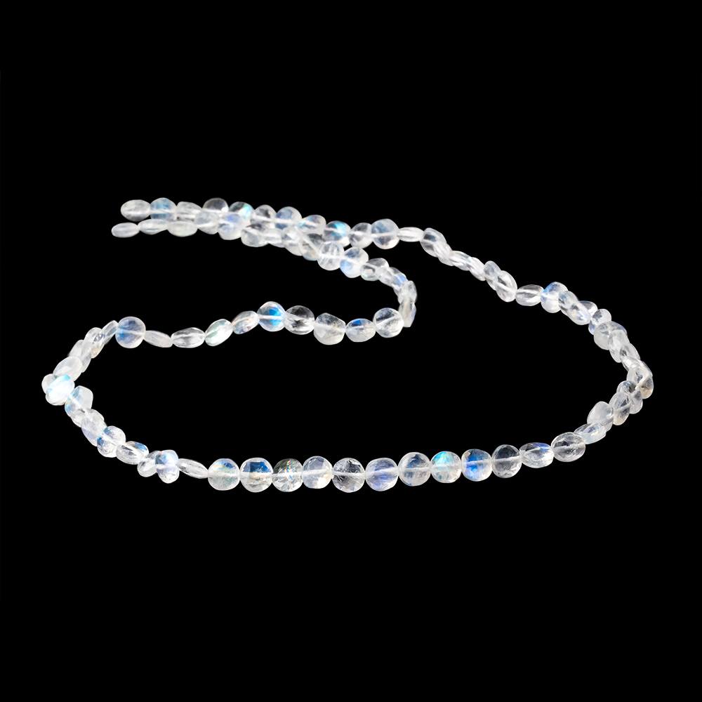 5mm Rainbow Moonstone Faceted Coin Beads 16 inch 80 pieces