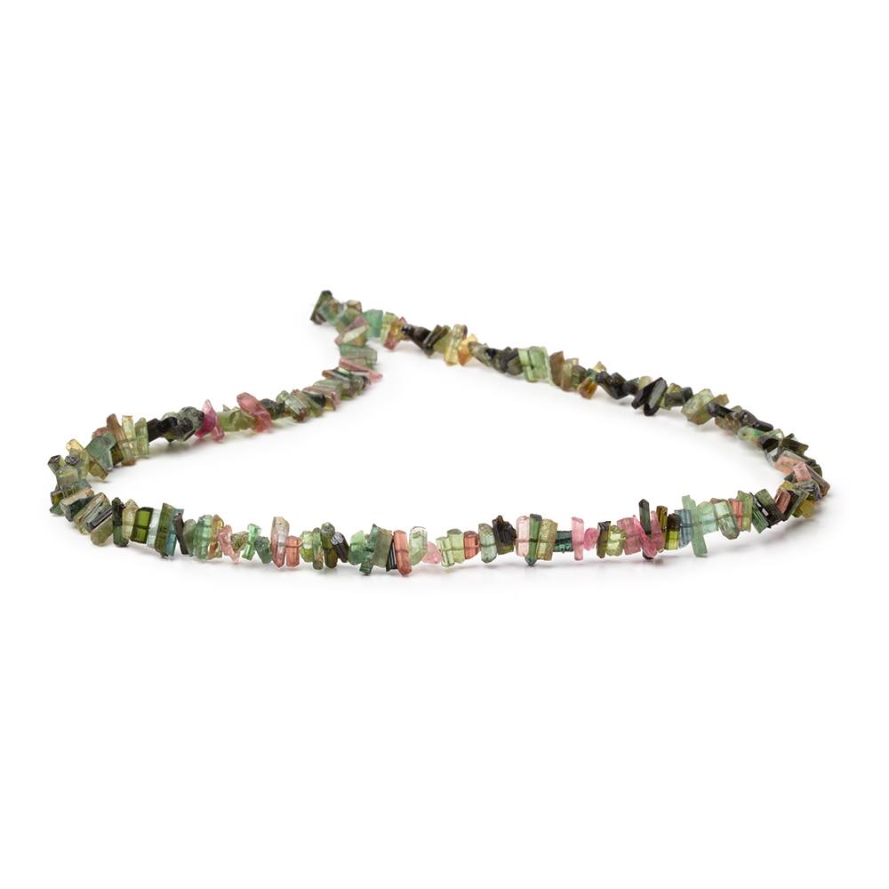 5x2-10x3mm Afghani Tourmaline Natural Crystals 15.5 inch 181 Beads