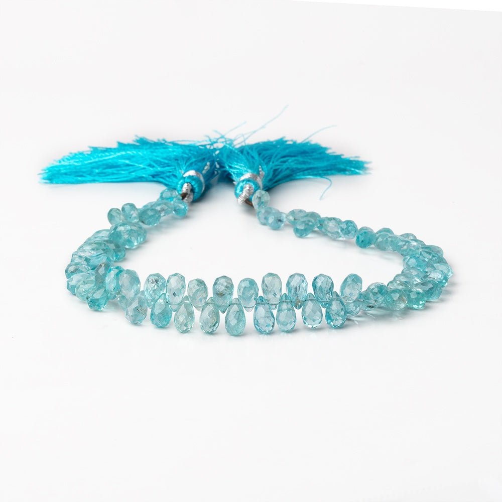 5x3-7x4mm Poolwater Blue Apatite Faceted Tear Drop Beads 8 inch 84 pieces
