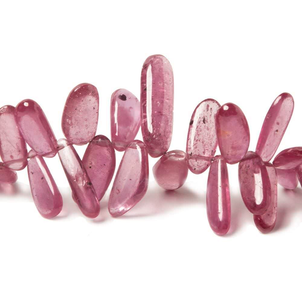 5x3-9x4mm Ruby glass filled plain free shape beads 18 inch 210 pieces