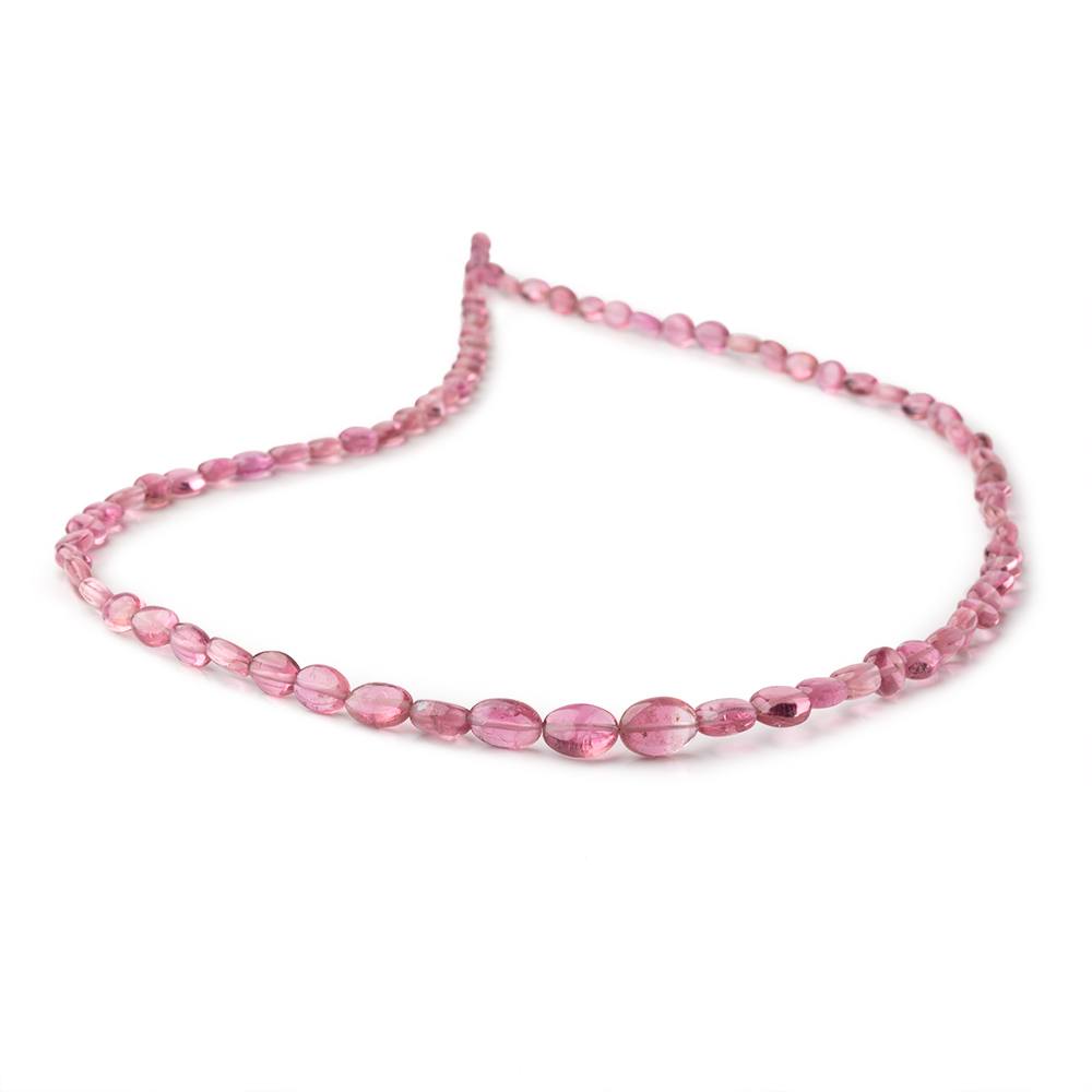 5x4-8x6mm Pink Tourmaline Plain Oval Beads 18 inch 81 pieces AAA