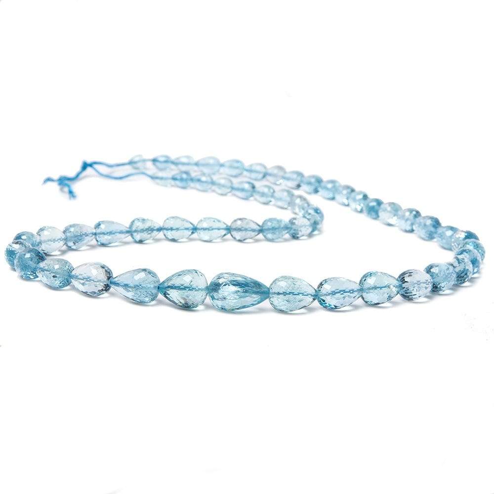 5x4.5-13x8mm Aquamarine straight drill faceted tear drops 18 in. 54 beads AA