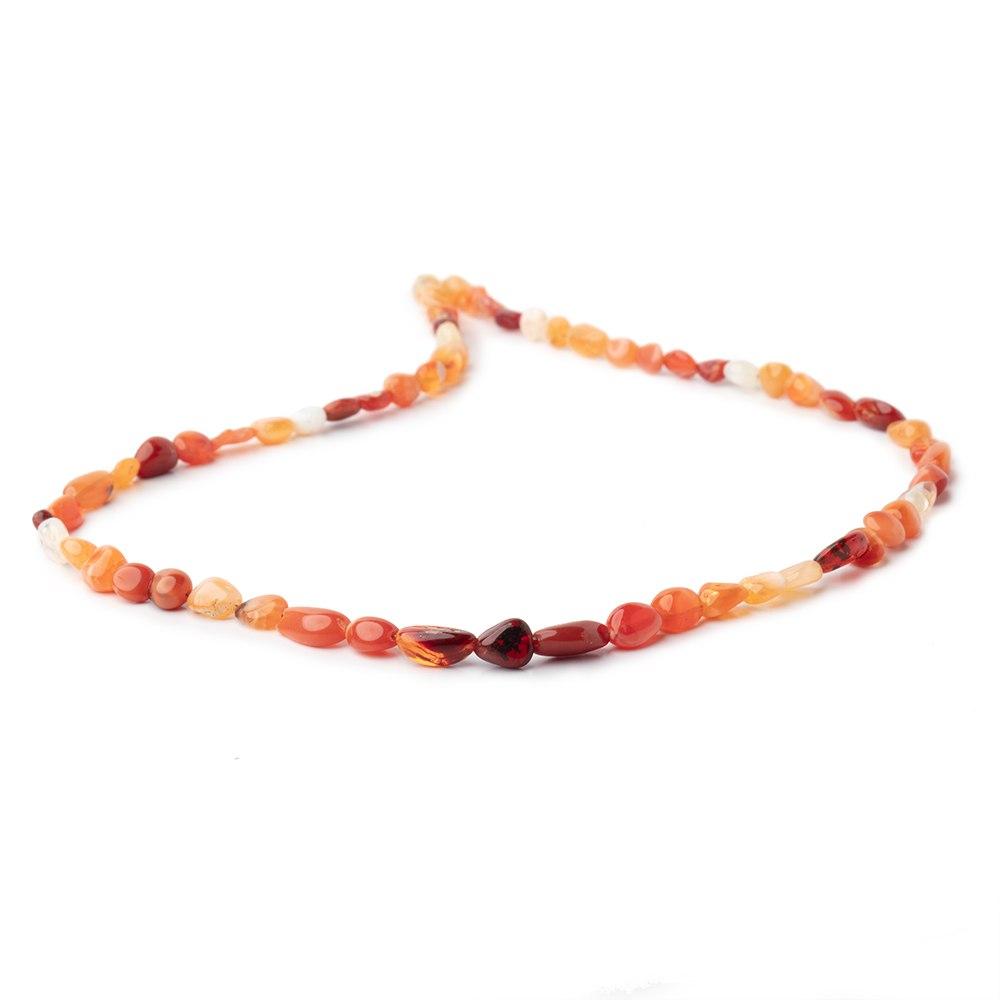 5x5-8x6mm Mexican Fire Opal plain nuggets 18 inch 60 Beads