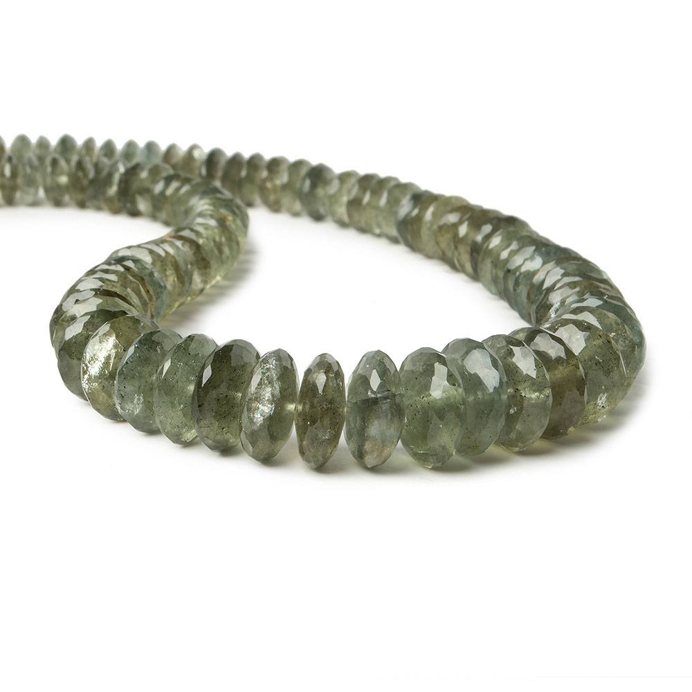 6-12mm Moss Aquamarine German Faceted Rondelles 14 inch 100 beads ,