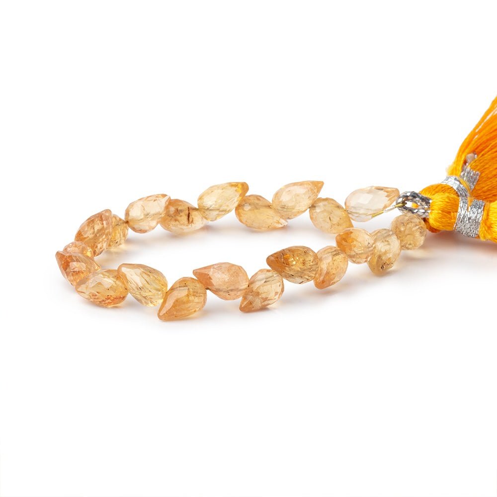 6-7mm Imperial Topaz Shoulder Drill Faceted Tear Drop 4 inch 17 Beads