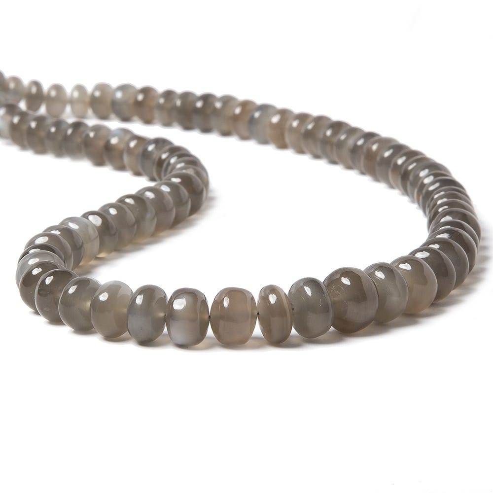 6.5-10mm Platinum Moonstone Plain Rondelle Beads 16 inch 75pcs