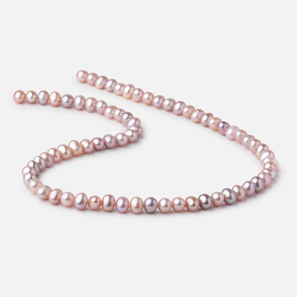6.5x5mm Tri Color Off Round Freshwater Pearls 15.5 inch 70 Beads