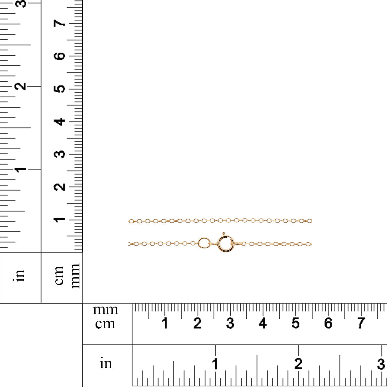 14Kt Gold Filled 1.4x1mm 20" Cable Chain With Spring Ring Clasp - 1pc