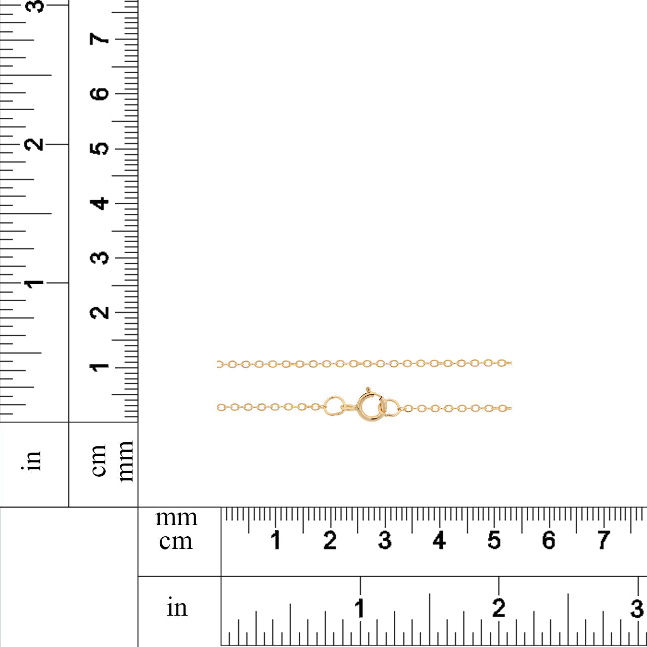 14Kt Gold Filled 1.4x1mm 22" Flat Cable Chain With Spring Ring Clasp - 1pc