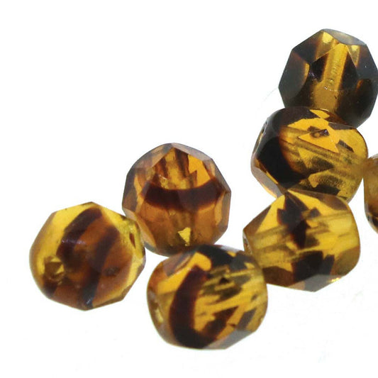 Fire Polish Tortise-Shell, 6mm
