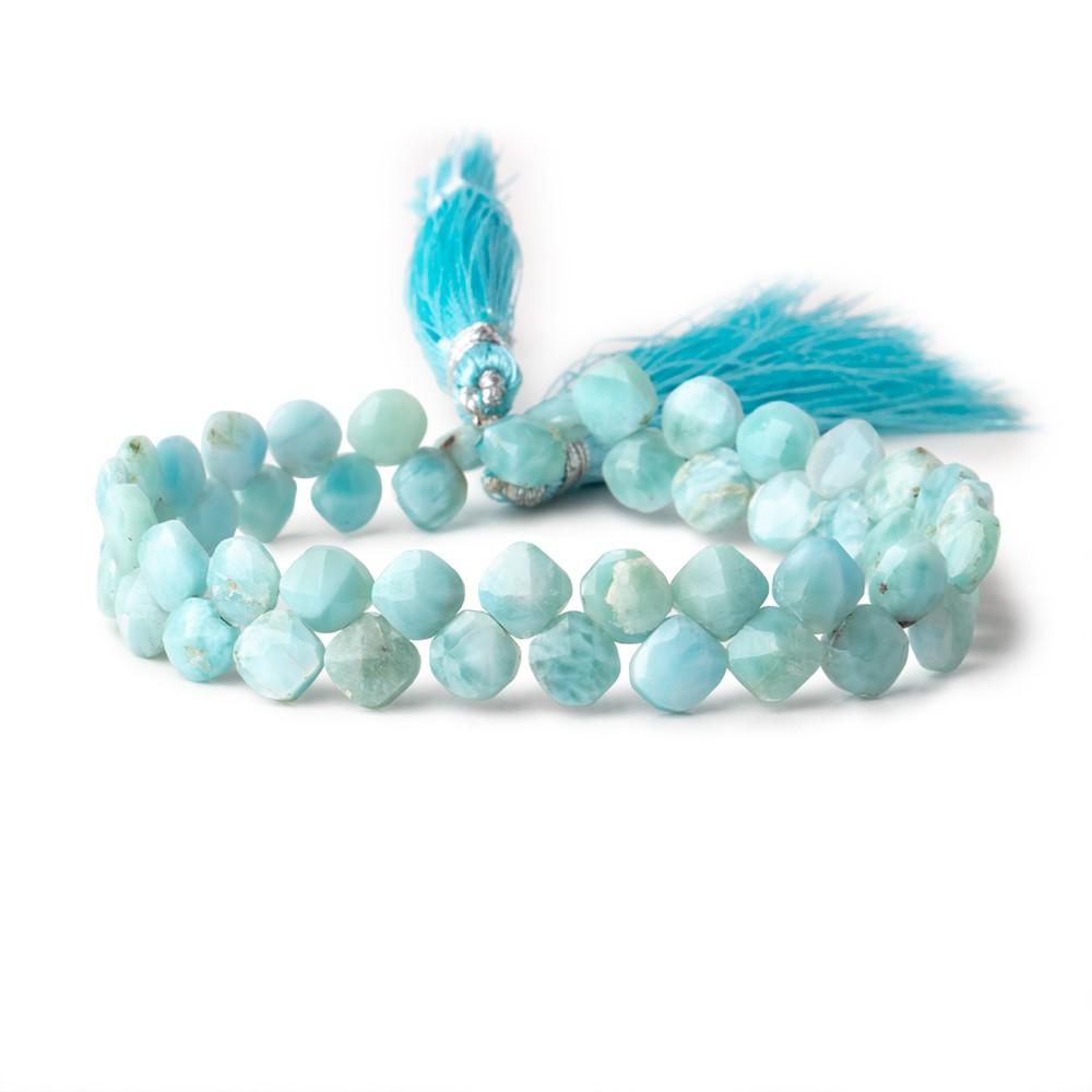 6mm Larimar Faceted Pillow Beads 7 inch 48 pieces